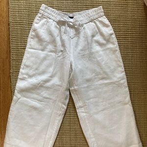 Wide leg linen cropped pants